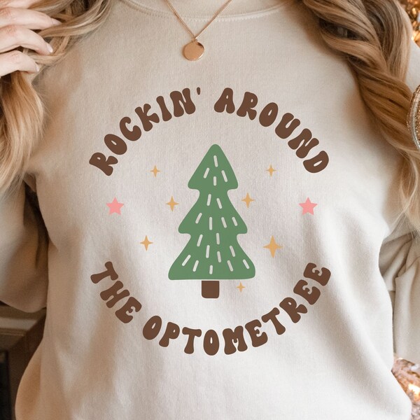 Funny Christmas Optometry Sweatshirt, Optometrist Christmas Sweater, Vision Assistant Pullover Sweater, Holiday Optometry Gift, Retro Style