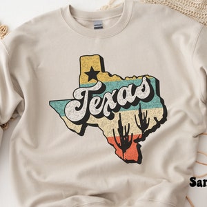 Retro Texas Sweatshirt, Cute Texas Country Crewneck, Texas Gift for Her, Texas Sweatshirts, Gift for Texas Student, Texas State Sweatshirts