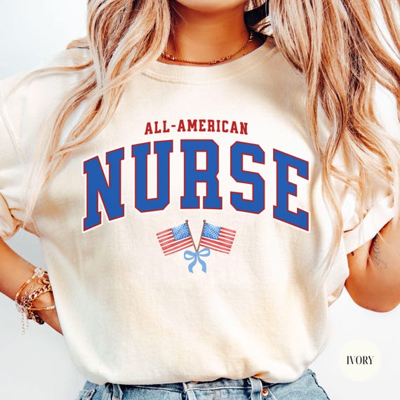 4th of July Coquette Bow Comfort Colors Nurse Shirt, Patriotic Registered Nurse TShirt, All American Nurse T Shirt, Fourth of July Nurse Tee