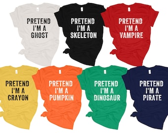 Funny Halloween Party Shirts, Adult Halloween Costume, Pretend I'm A Ghost Shirt, Last Minute Halloween Costume, Crayon Costume, Group Shirt