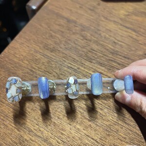 Summer press on nails, purple nails, gemstones style fake nails