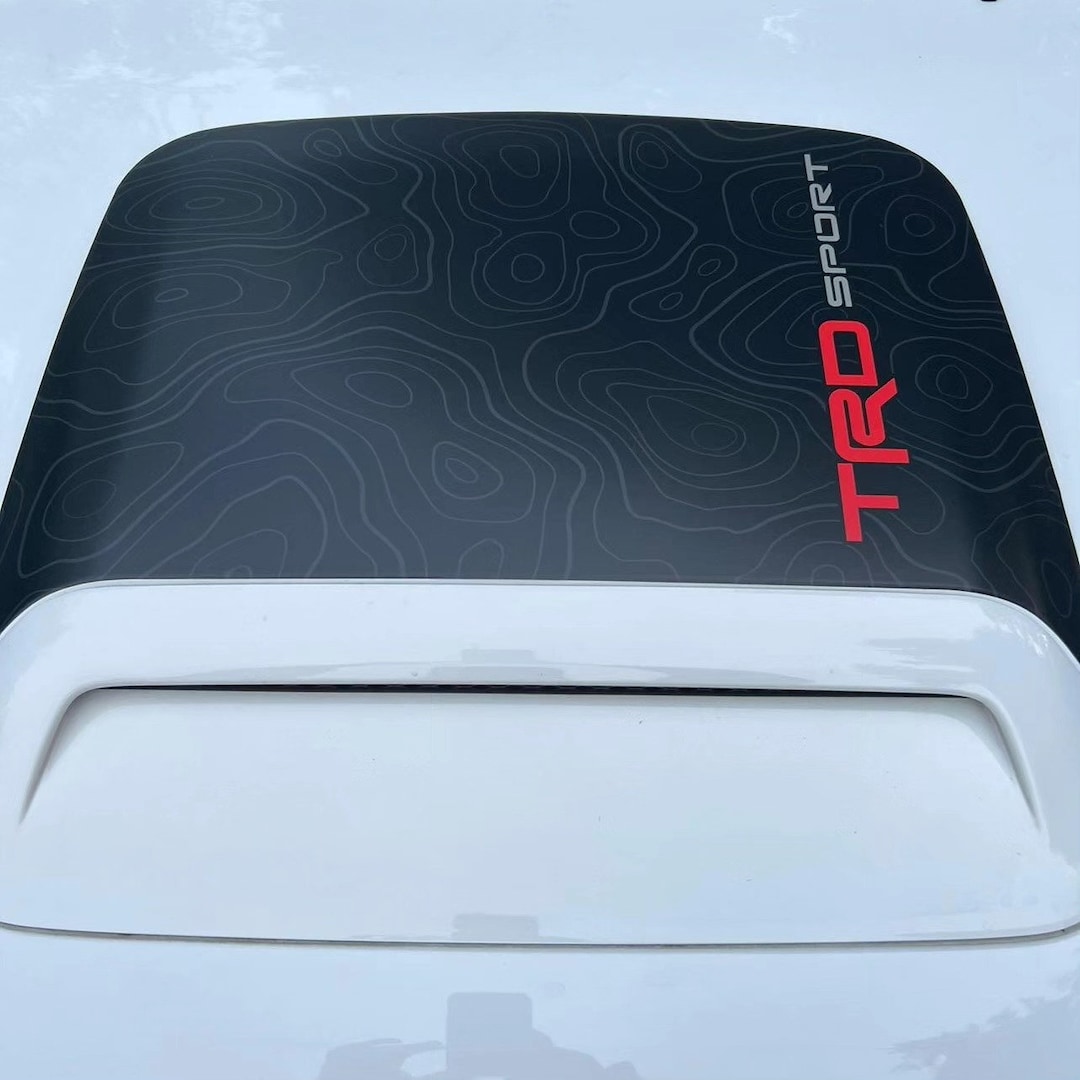 Toyota Topographic Map Hood Scoop Antiglare Decal With TRD