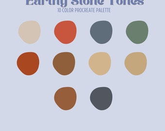 Earthy Stone Tones Digital Color Palette for Procreate and Art Projects