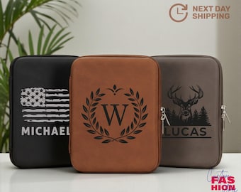 Personalized Leather Cord Case with Name, Custom Cord Case with Monogram, Engraved Tech Accessory Pouch, Travel Cord Holder, Office Gift