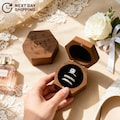 Personalized Engraving Wooden Ring Box, Custom Hexagon 3 Slot Ring Holder, Wedding Ceremony Ring Holder, Wedding, Proposal &Anniversary Gift