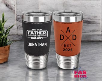 Personalized Leather Tumbler for Fathers, Groomsmen Best Man Gift, Boyfriend Gift, Bachelor Party Gift, Dad Gift, Husband Gift, Gift for Him