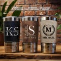 Personalized Leather Tumbler, Custom Tumbler, Engraved Tumbler, Leatherette Cup, Leather Tumbler, Groomsmen Gift, Anniversary,Christmas Gift