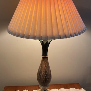 VeryTall Italianate Vintage Table Lamp, Terra Cotta Pineapple on Distressed Base, All Original