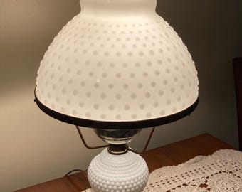 Lovely New Small Parlor Lamp made from Vintage Reclaimed Parts, 17&quot; Tall Milk Glass and Brass!