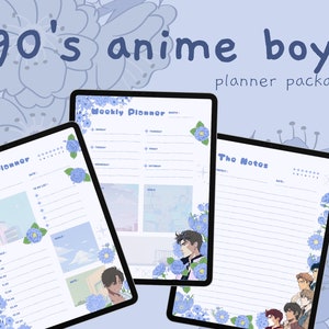 90s Anime Boys Digital Planner, Goodnotes Planner, iPad Planner, Anime Calendar, Anime Planner, 2023 Planner, Manga Calendar, Manga Planner