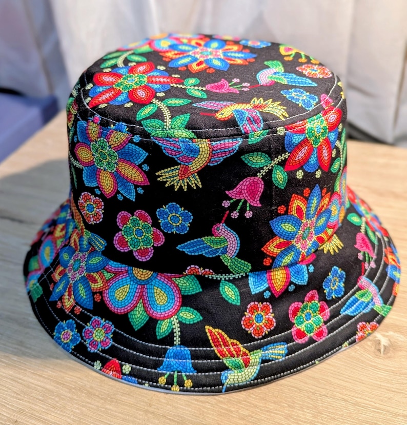 Reversible Bluebird Bucket Hat Hummingbird Spirit