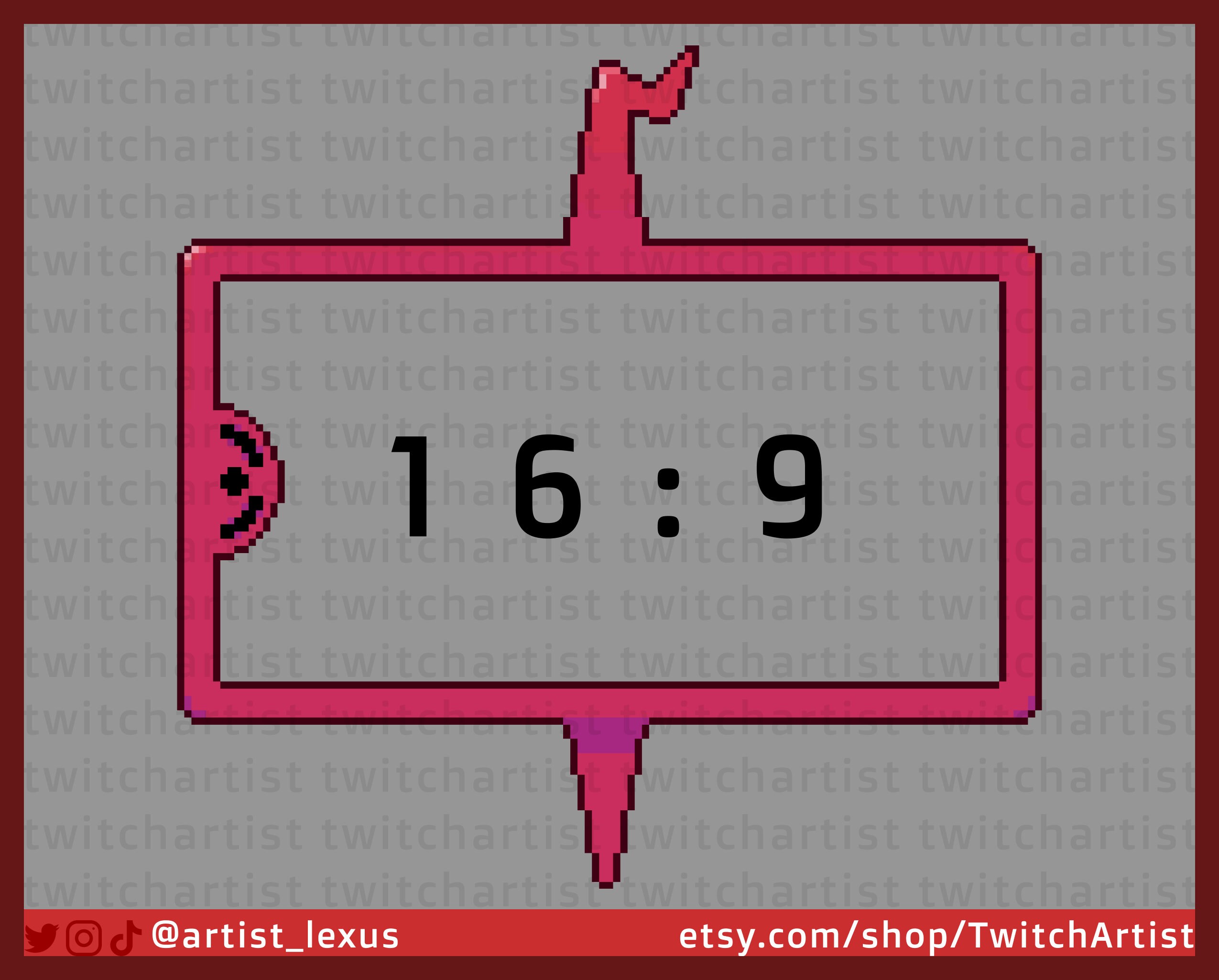 Wine Red Rotom Webcam Overlay Pixel Twitch Subscribers Game Overlays ...