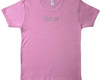 Camiseta rosa con diamantes de imitación para bebé, regalo de cumpleaños para Cáncer, camiseta para el signo zodiacal Cáncer, regalo de cumpleaños para el signo zodiacal Cáncer