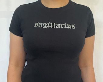 Camiseta de bebé Sagitario Rhinestone, regalo de cumpleaños de Sagitario, camiseta para el signo estelar de Sagitario, regalo de cumpleaños para el signo estelar de Sagitario