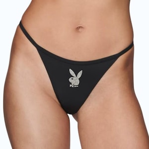 sexy playmate lingerie Sexy Playboy Black Sheer Gold Foil Bunny Bra Thong Panty Lingerie main image 1