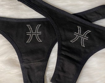 Pack de 2 tangas con diamantes de imitación Piscis