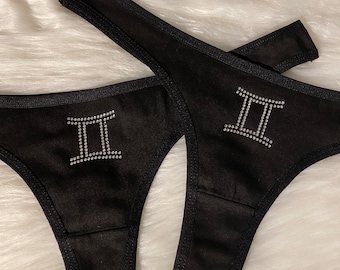Gemini Rhinestone Thong 2 Pack