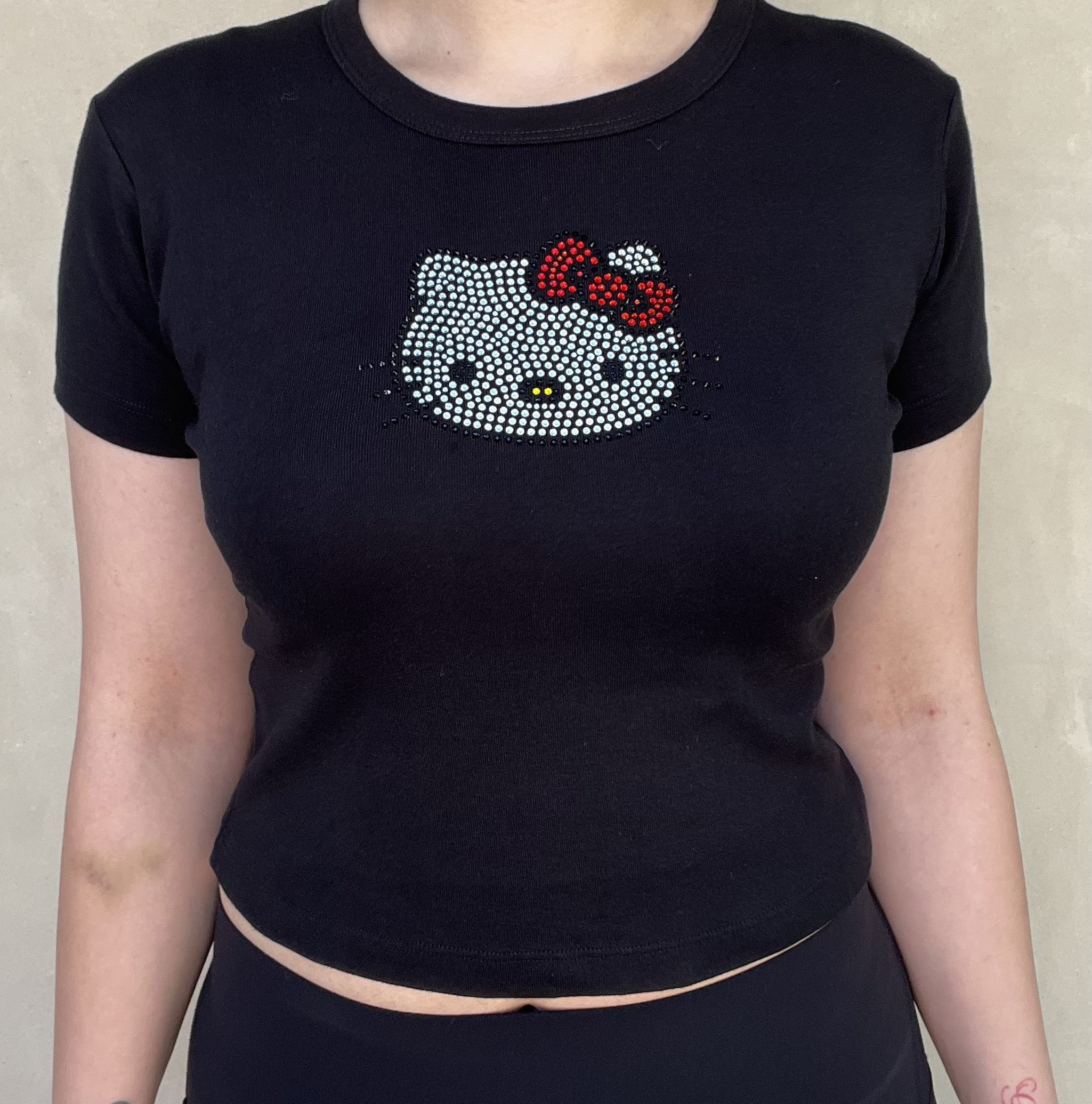 トップス Hello Kitty parker rhinestone foodie Hello Kitty Rhinestone Crop Top, Hello Kitty Birthday Gift