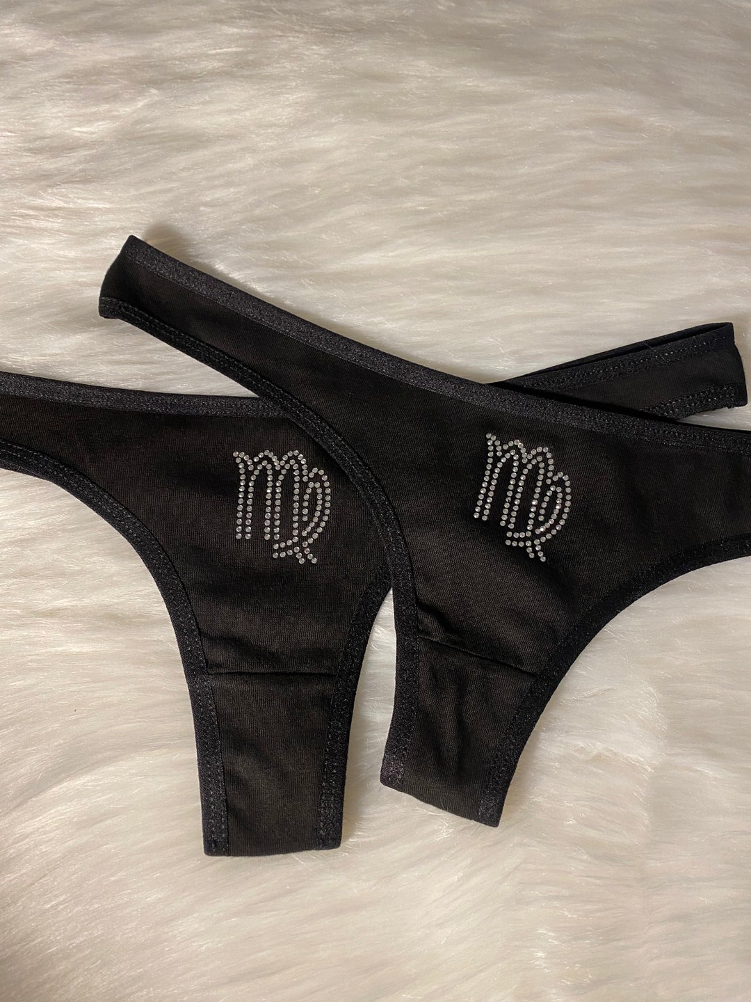 Virgo Rhinestone Thong 2 Pack - Etsy