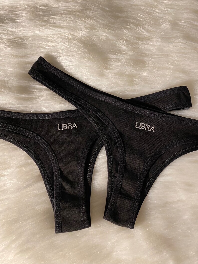 Libra Rhinestone Libra Rhinestone Thong 2 Pack - Etsy