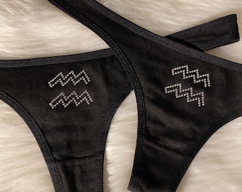 Pack de 2 tangas con diamantes de imitación Aquarius