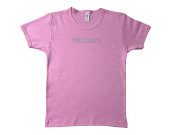 Conjunto de camiseta y tanga con diamantes de imitación rosas para bebé Capricornio, regalo de cumpleaños para Capricornio, camiseta para el signo zodiacal Capricornio, regalo de cumpleaños para Capricornio