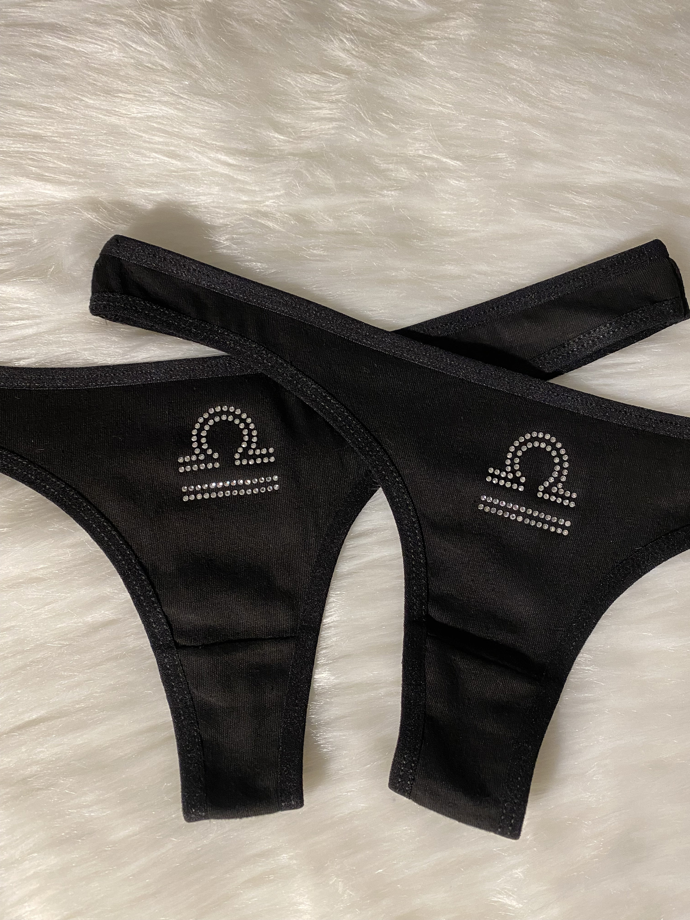 Libra Rhinestone Libra Rhinestone Thong 2 Pack - Etsy