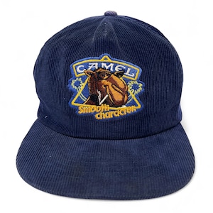 Vintage Joe Camel Snapback Hat 80s 90s Corduroy Cigarettes Smooth