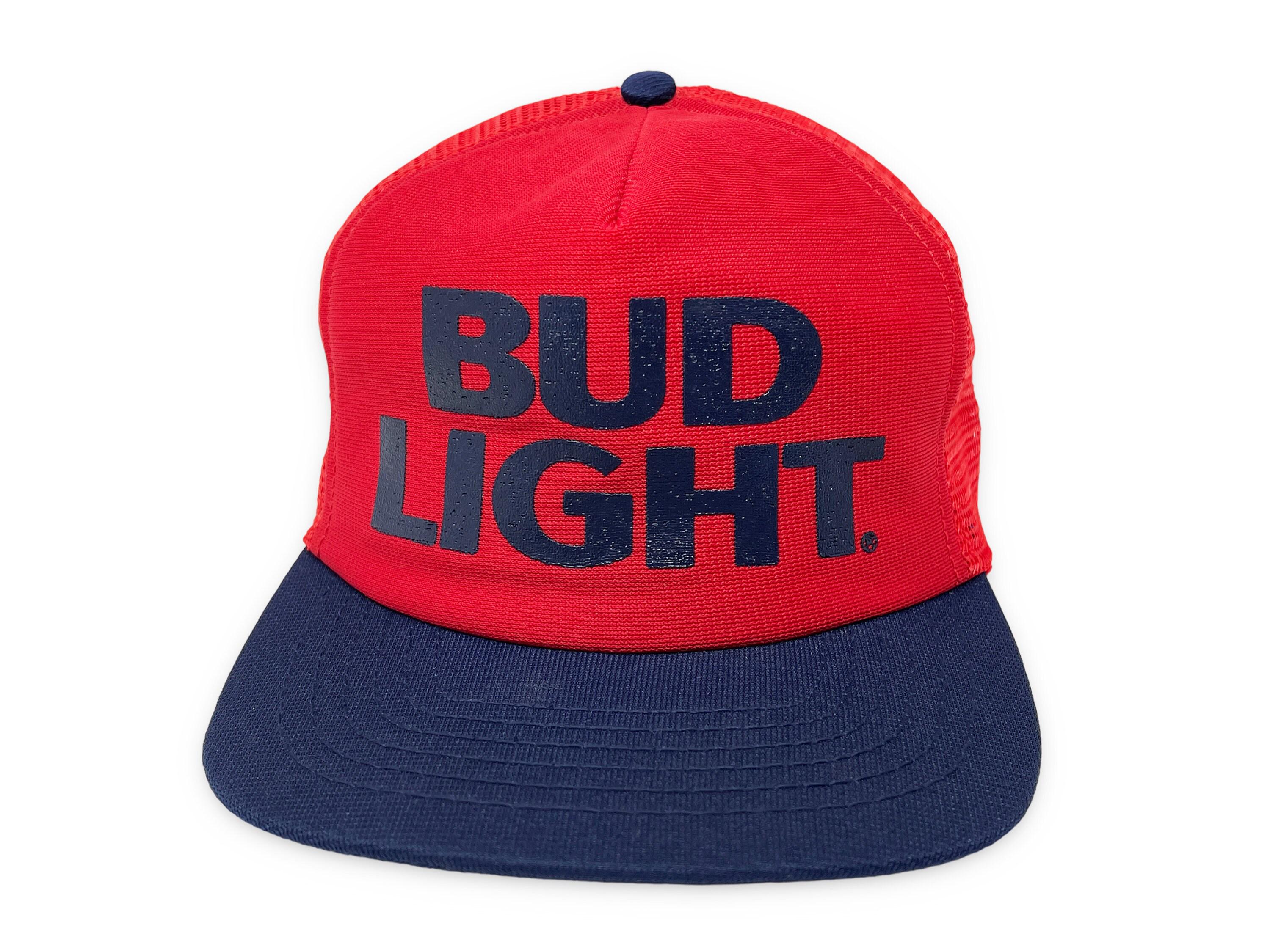 Vintage Bud Light Snapback Hat 80s 90s Budweiser Trucker Cap Beer