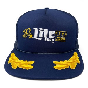Vintage Miller Lite NBWA Hat 80s Snapback Trucker Cap National Beer Wholesalers Association H26