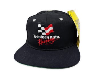 Vintage Western Auto Racing Hat 90s NASCAR Darrell Waltrip Snapback Cap NOS H01