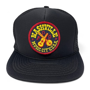Vintage Nashville Trucker Hat 80s 90s Snapback Cap Music City USA H02