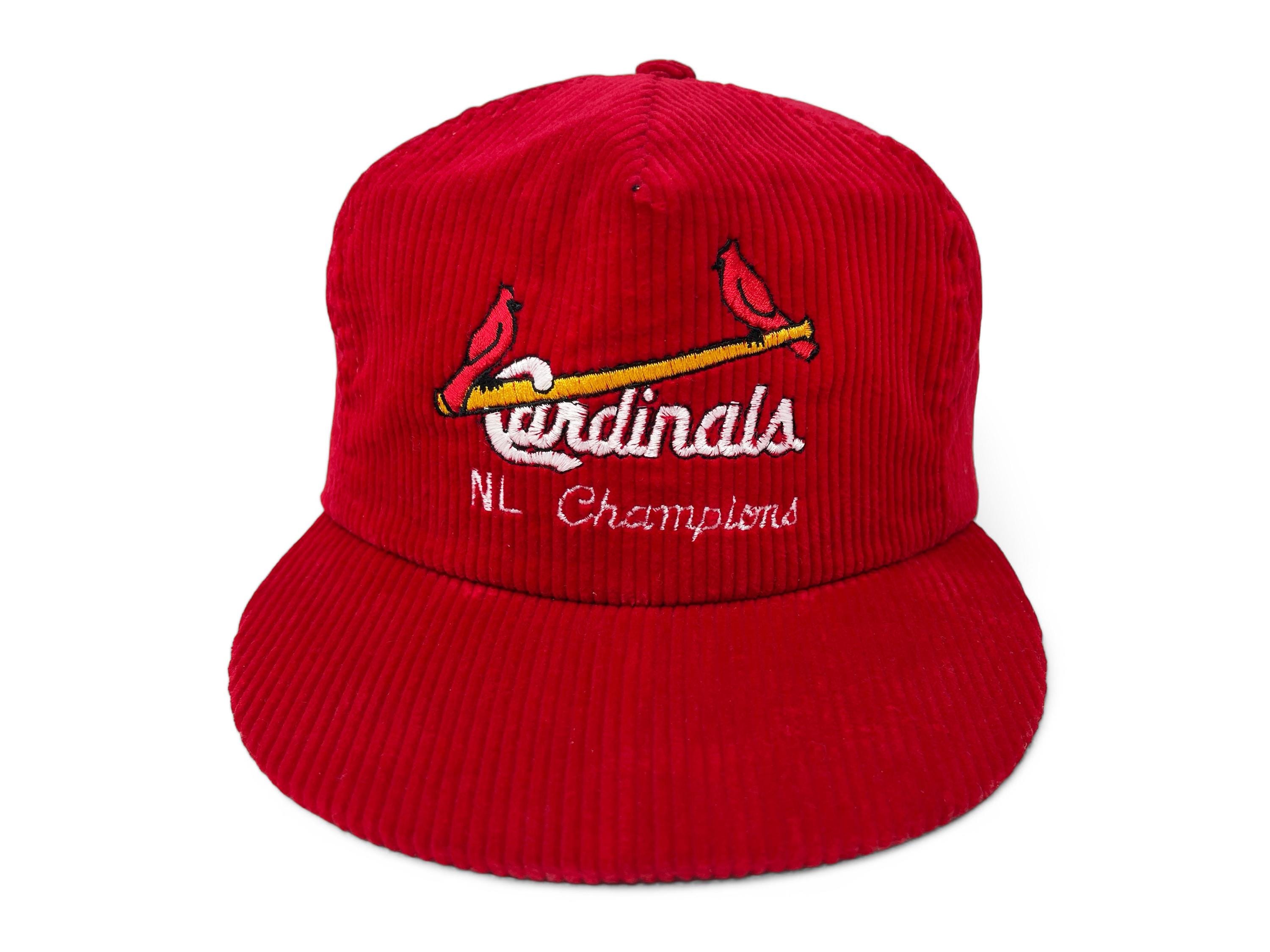 Vintage St Louis Cardinals Hat 80s 90s Corduroy Snapback Cap MLB 