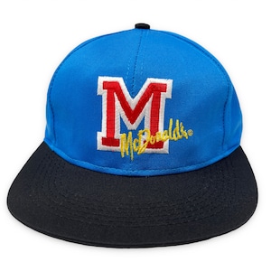 Vintage McDonalds Hat 90s Employee Uniform Fast Food Snapback Cap Low Profile Fit H05