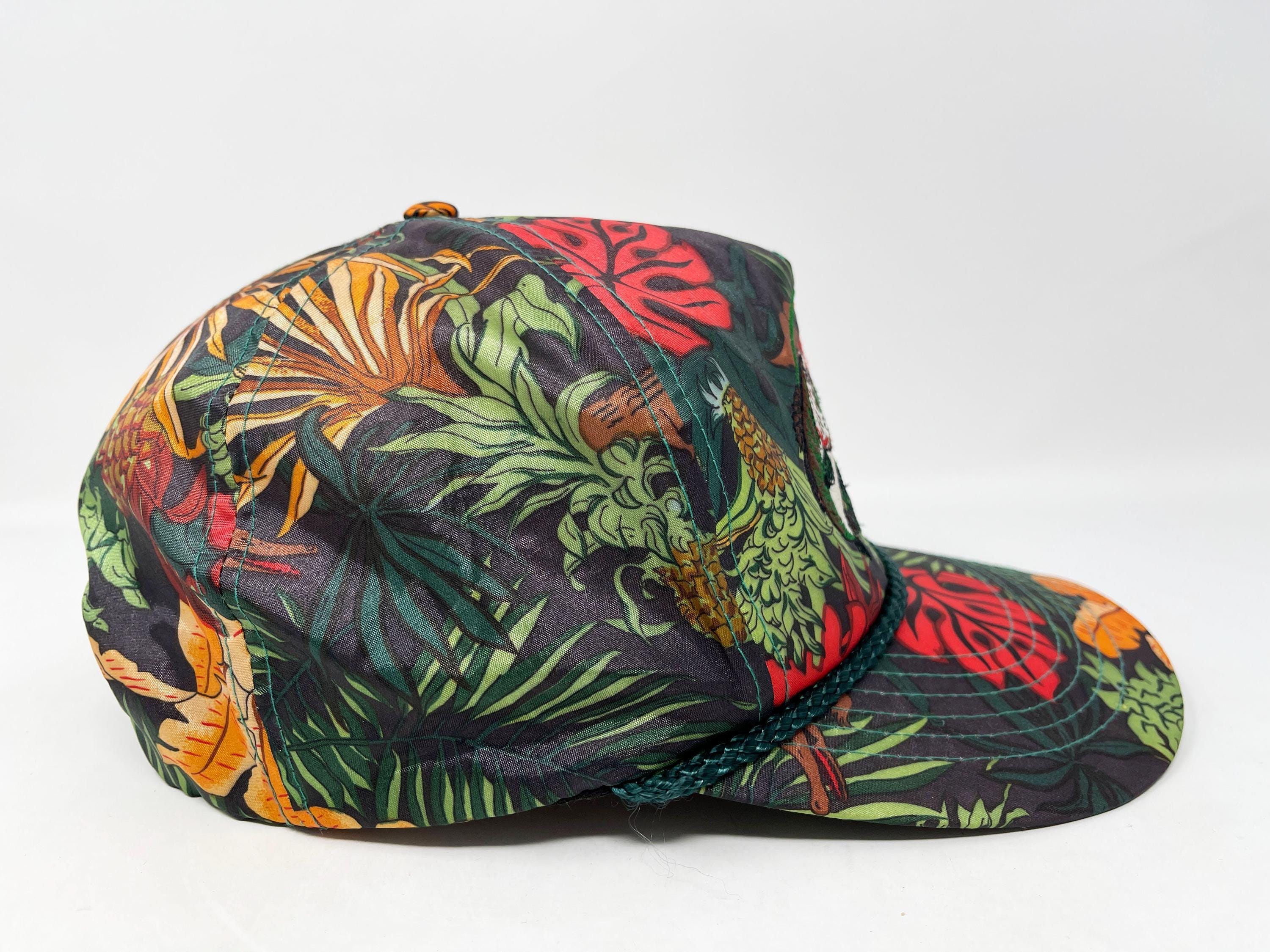 Vintage Bass Pro Shops Hat 90s Snapback Cap Floral Jungle