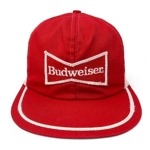 Vintage Budweiser Hat 80s 90s Trucker Snapback Cap Beer Bowtie H21