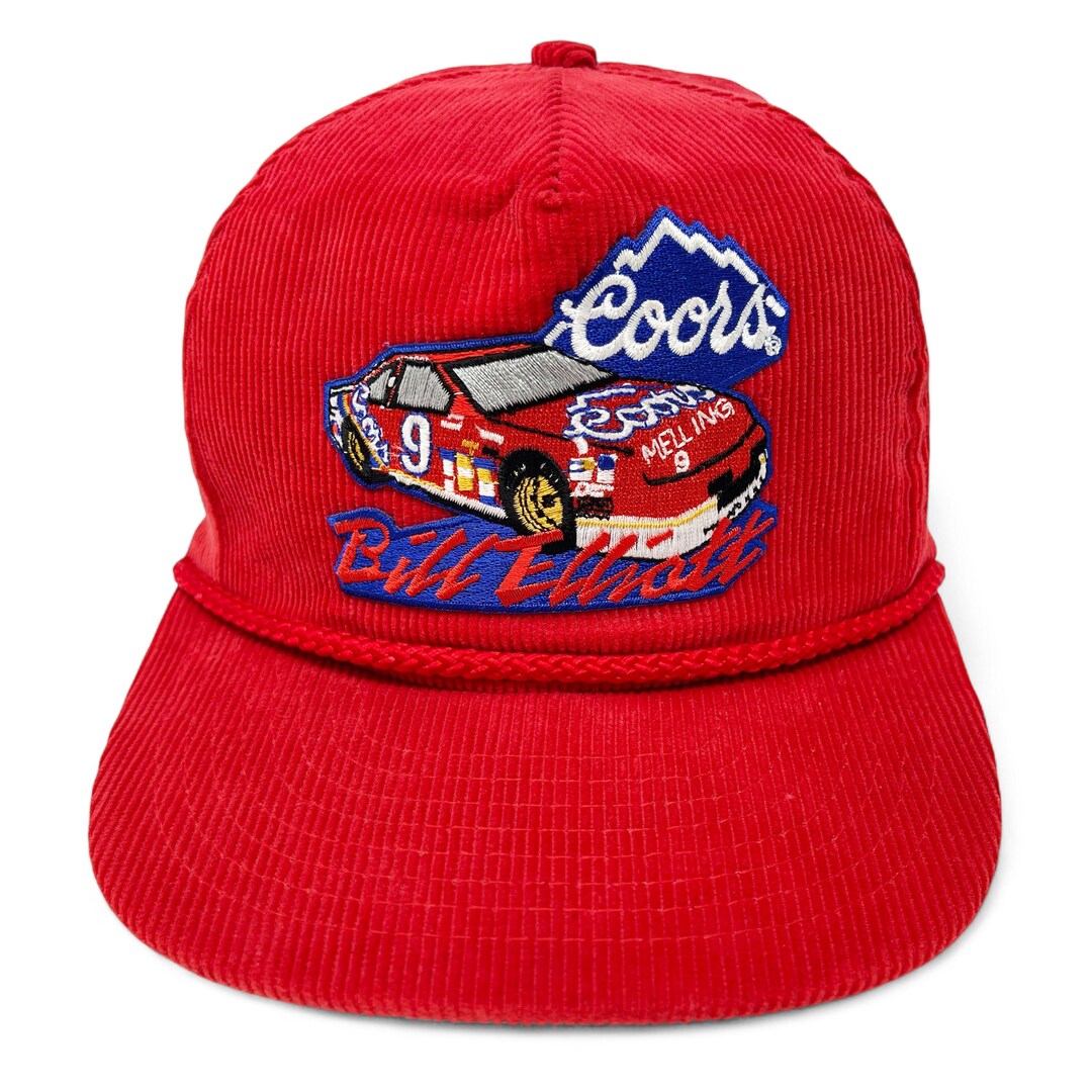 Retro Racing Hat Vintage Bill Elliott Coors Racing Hat 80s 90s NASCAR Corduroy Snapback ...