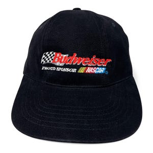 Vintage Budweiser Racing Hat 00s NASCAR Bud Beer Y2K Strapback Cap