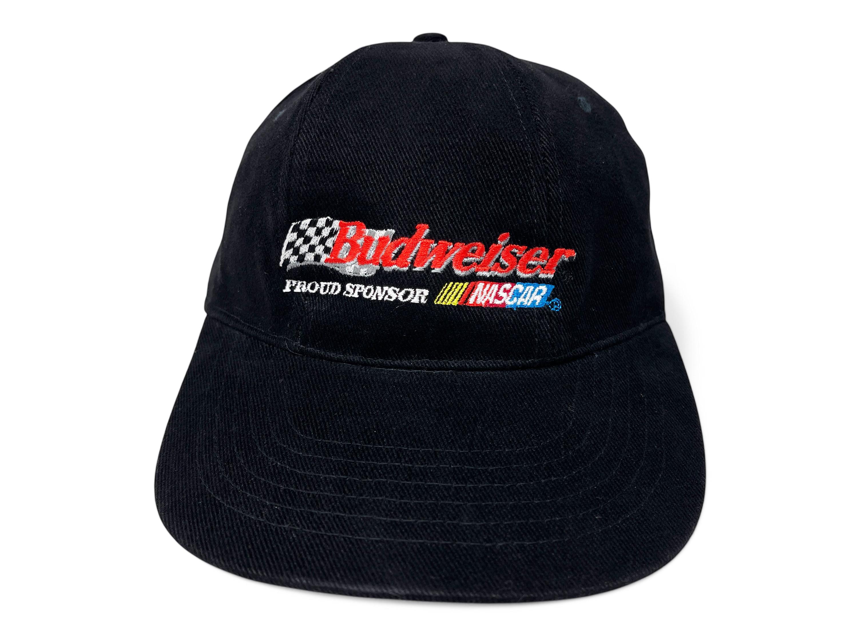 Vintage Budweiser Racing Hat 00s NASCAR Bud Beer Y2K Strapback Cap