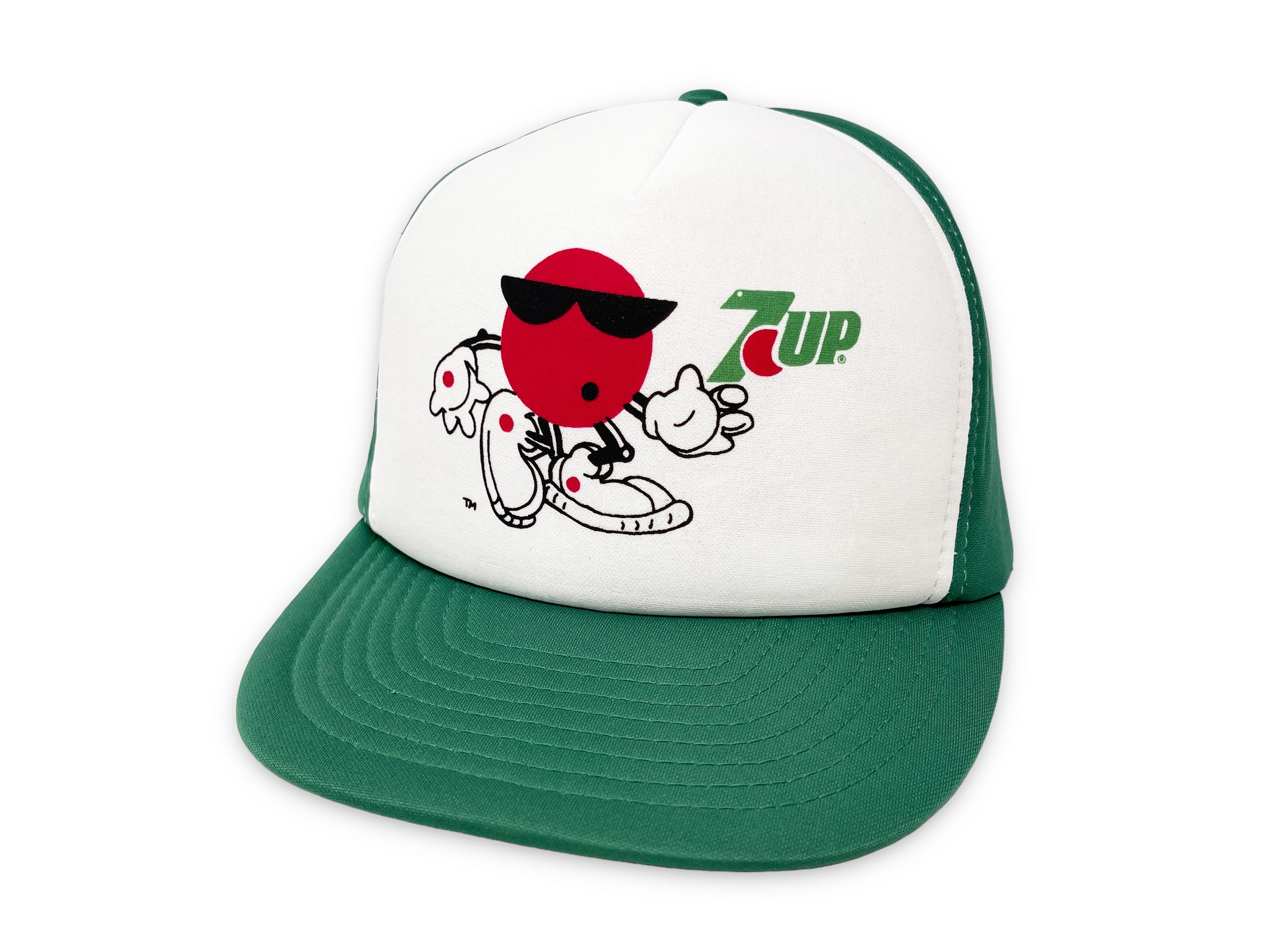 Vintage 7UP Hat 80s 90s Trucker Snapback Cap Soda Cool Spot Vintage 7UP Hat 80s 90s Trucker Snapback Cap Soda Cool Spot