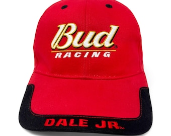 Vintage Bud Racing Hat • Y2K NASCAR Budweiser Cap • Dale Earnhardt Jr NOS