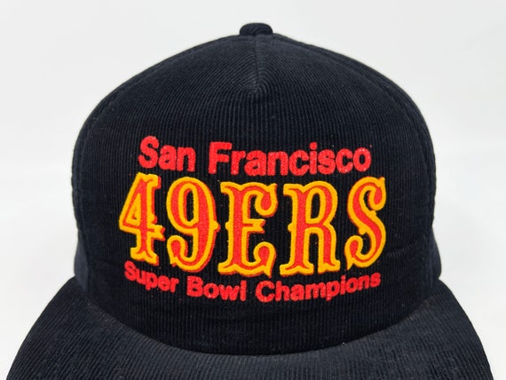 Vintage 49ers Hat 80s 90s Corduroy Snapback Cap S… - image 2