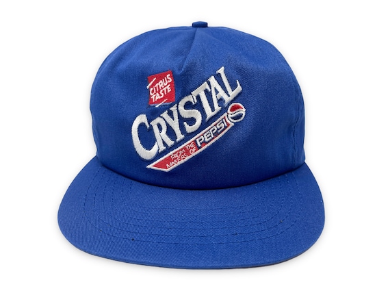 Vintage Crystal Pepsi Hat 90s Snapback Cap H17 - image 1