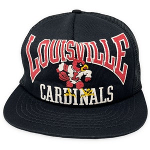 Louisville Cardinals Hat Corduroy Strapback Cap Red University jersey  jacket VTG