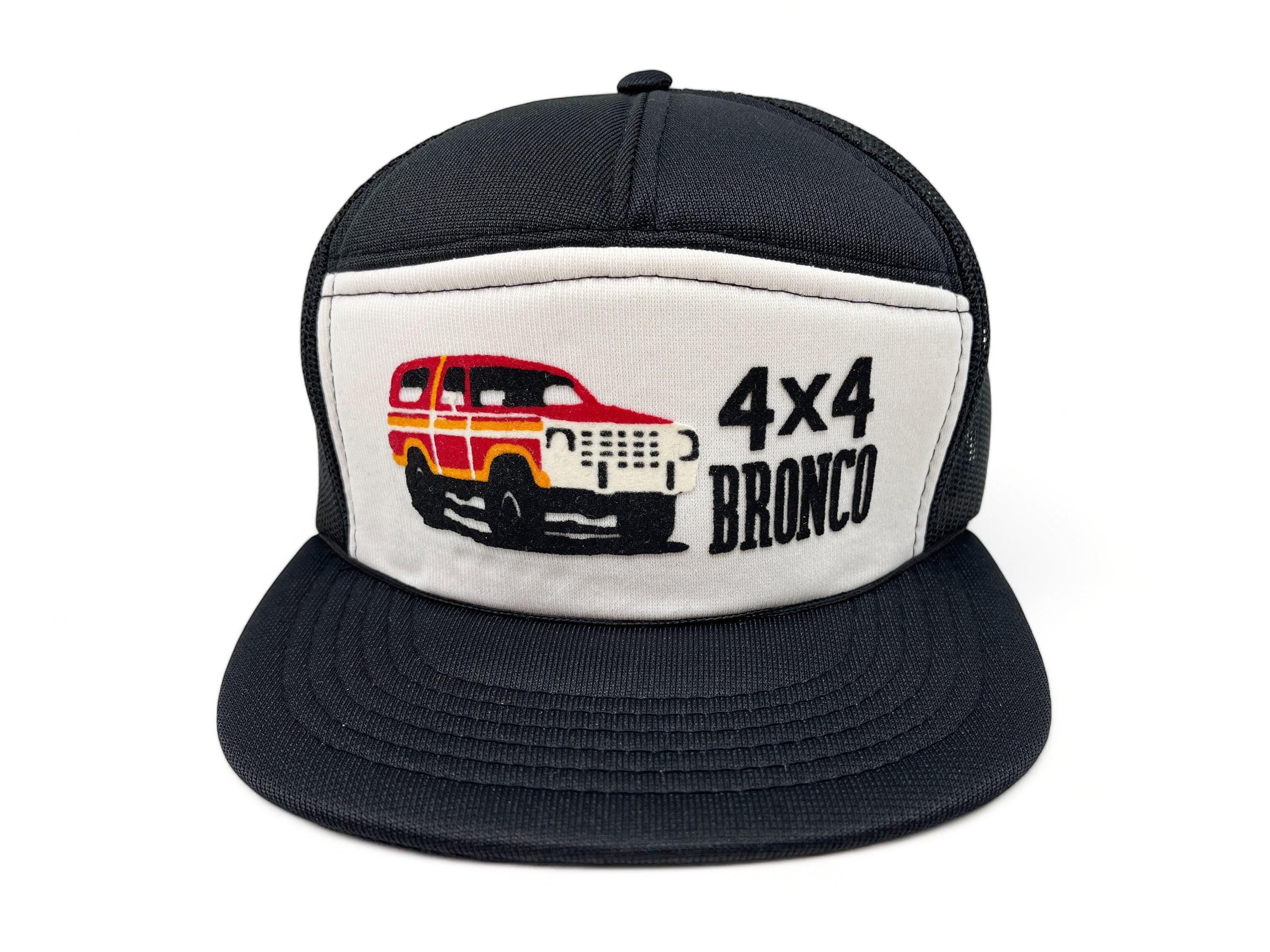 Retro Vintage Style Ford Bronco Embroidered Patch Logo Trucker Hat Cap 4x4 Fans Vintage Bronco Hat Corduroy Patch – Ford Merchandise main image 4