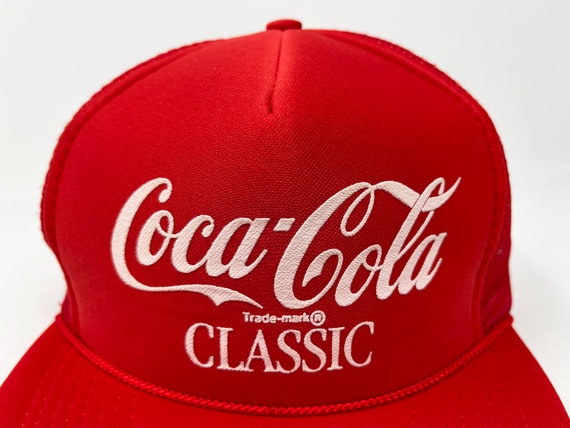 Vintage Coca Cola Classic Hat 80s 90s Trucker Snapback Cap