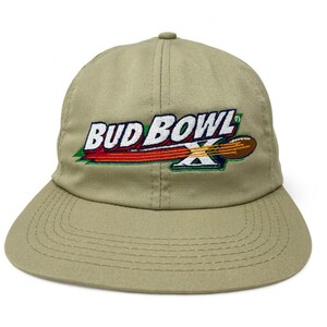 Vintage Budweiser Hat 90s Snapback Cap Bud Bowl X Beer H23