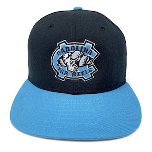 Vintage UNC Tar Heels Hat 90s Snapback Cap New Era Wool NCAA North Carolina Fits S/M H06
