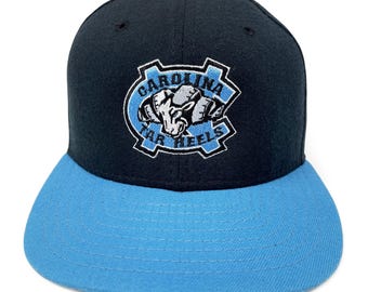 Vintage UNC Tar Heels-keps 90-tals snapback-keps New Era ull NCAA North Carolina passar S/M H06