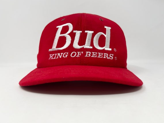Vintage Budweiser Hat 90s Strapback Cap Bud King of B… - Gem